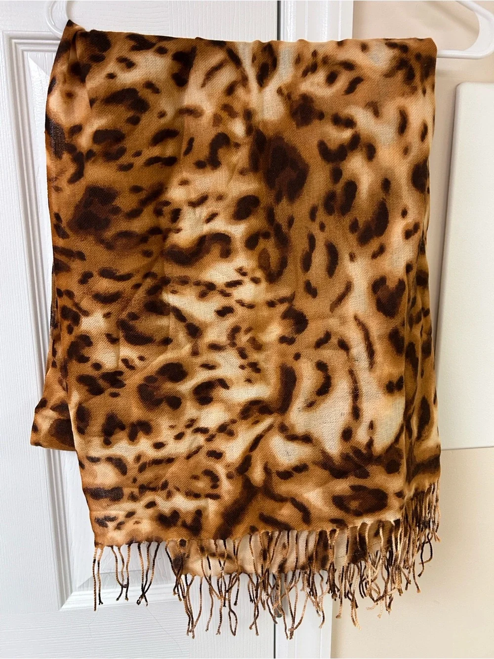 Unbranded Leopard Fringe Scarf